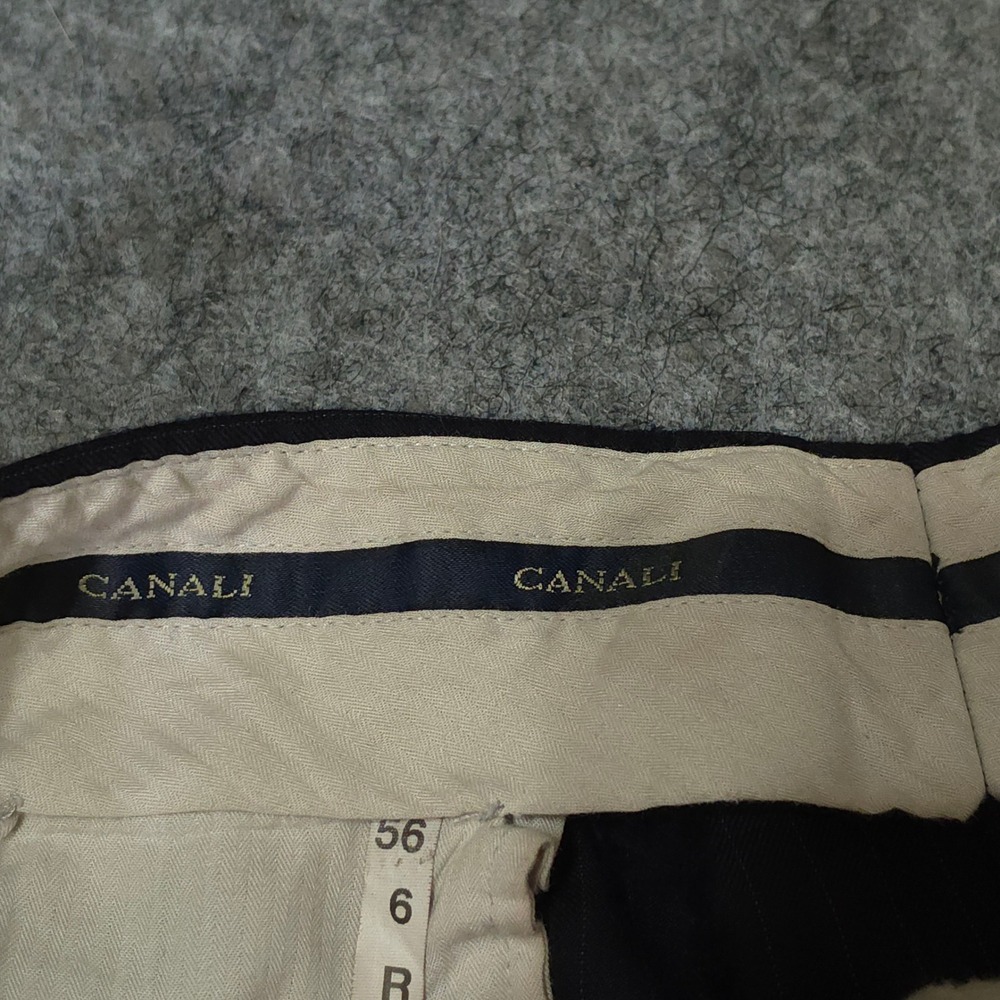 Canali Mens 3 Button Suit Dark Navy Pinstripe Made in Italy Wool  size 44R - Picture 8 of 16